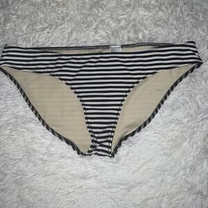 Kate Spade Saturday black and white stripe bikini bottoms size XL